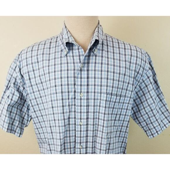 Wrangler Other - Wrangler Premium Quality Cool River Blue & Black Plaid Shirt Size M 102920-0407